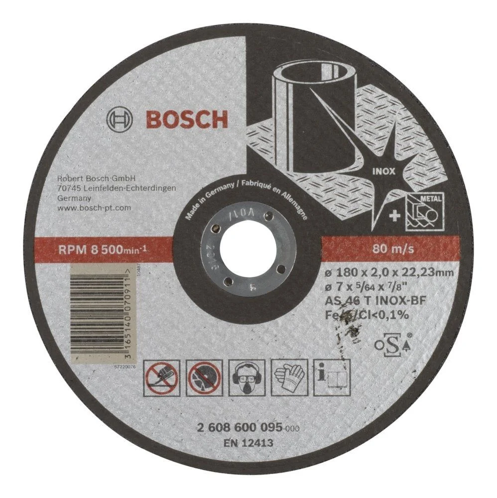 Bosch – 180*2,0 mm Expert Serisi Düz Inox (Paslanmaz Çelik) Kesme Diski (Taş)