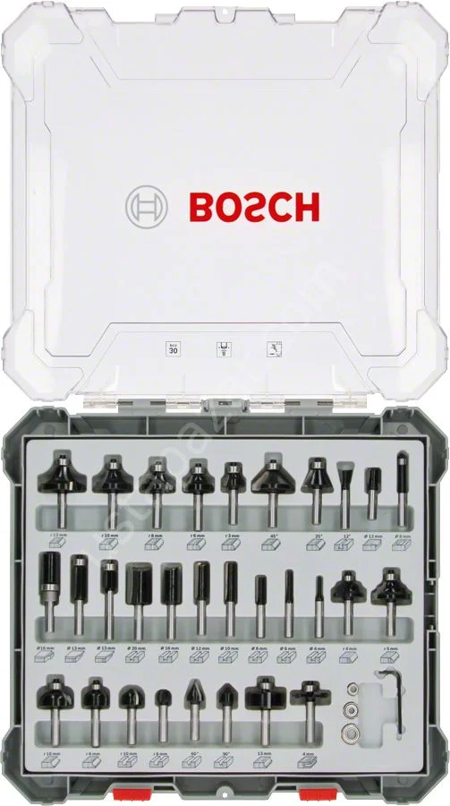 Bosch – Profesyonel 30 Parça Karışık Freze Ucu Seti 8 mm Şaftlı 2607017475